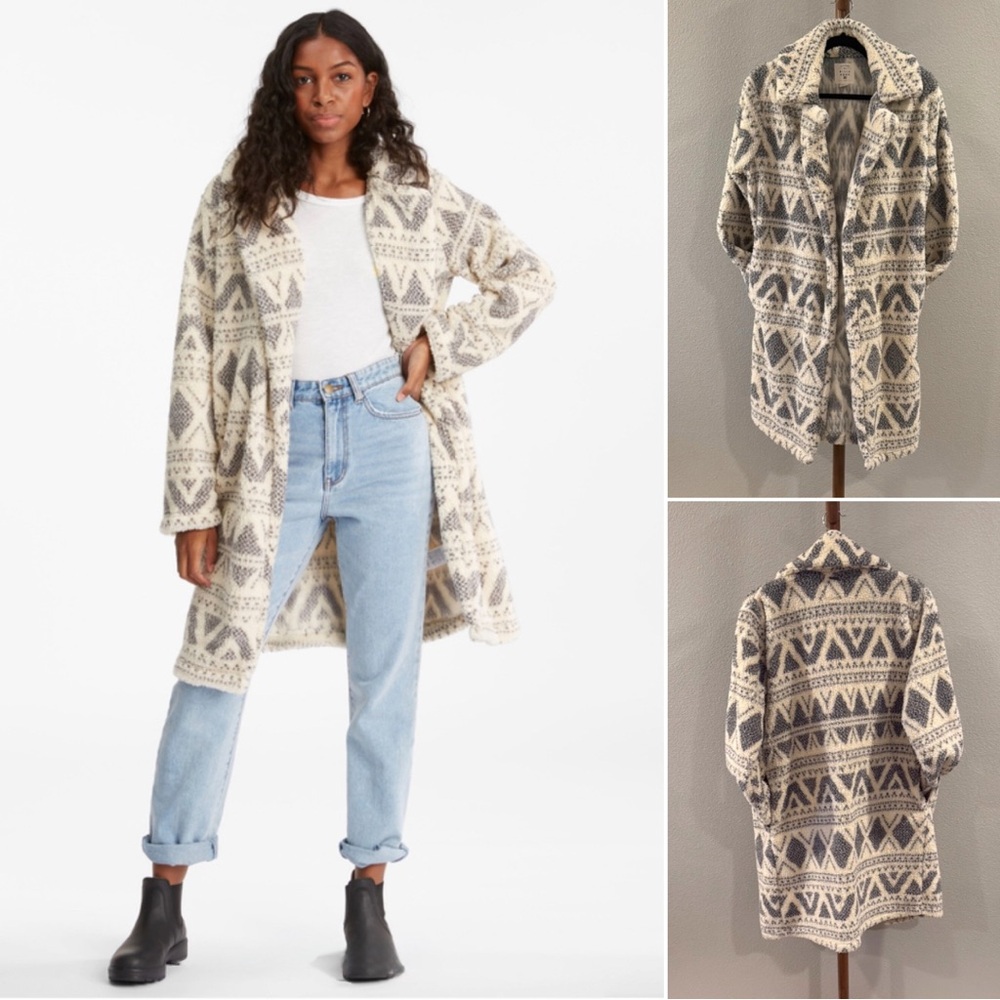 Billabong bohemian style longline teddy jacket